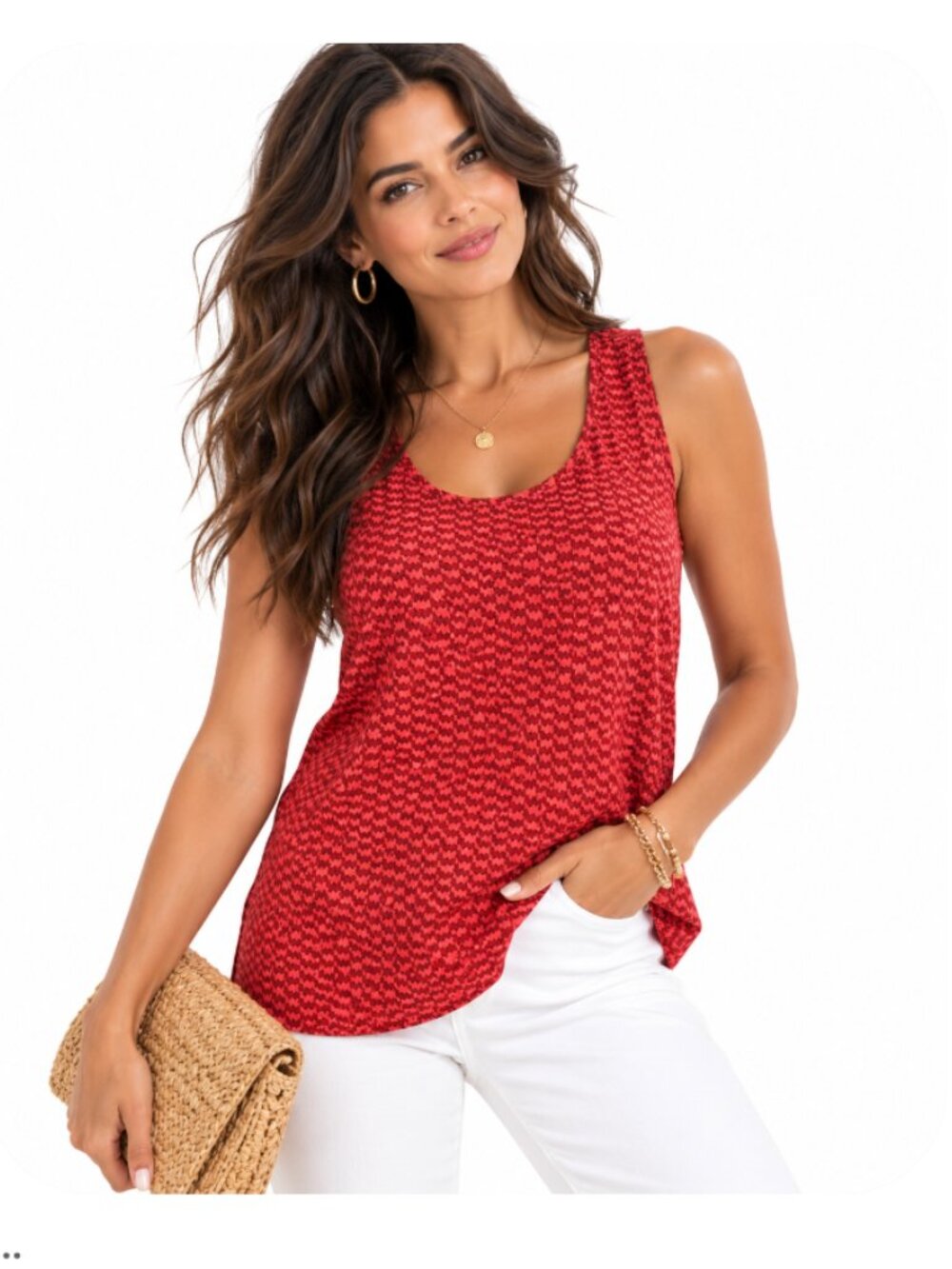 Pleione sleeveless high-low tank blouse Large